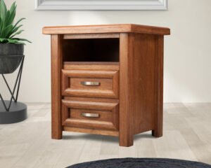 Wooden Two Drawer Pedestal